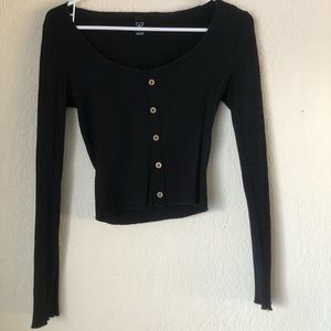 Windsor - Black long sleeve crop top